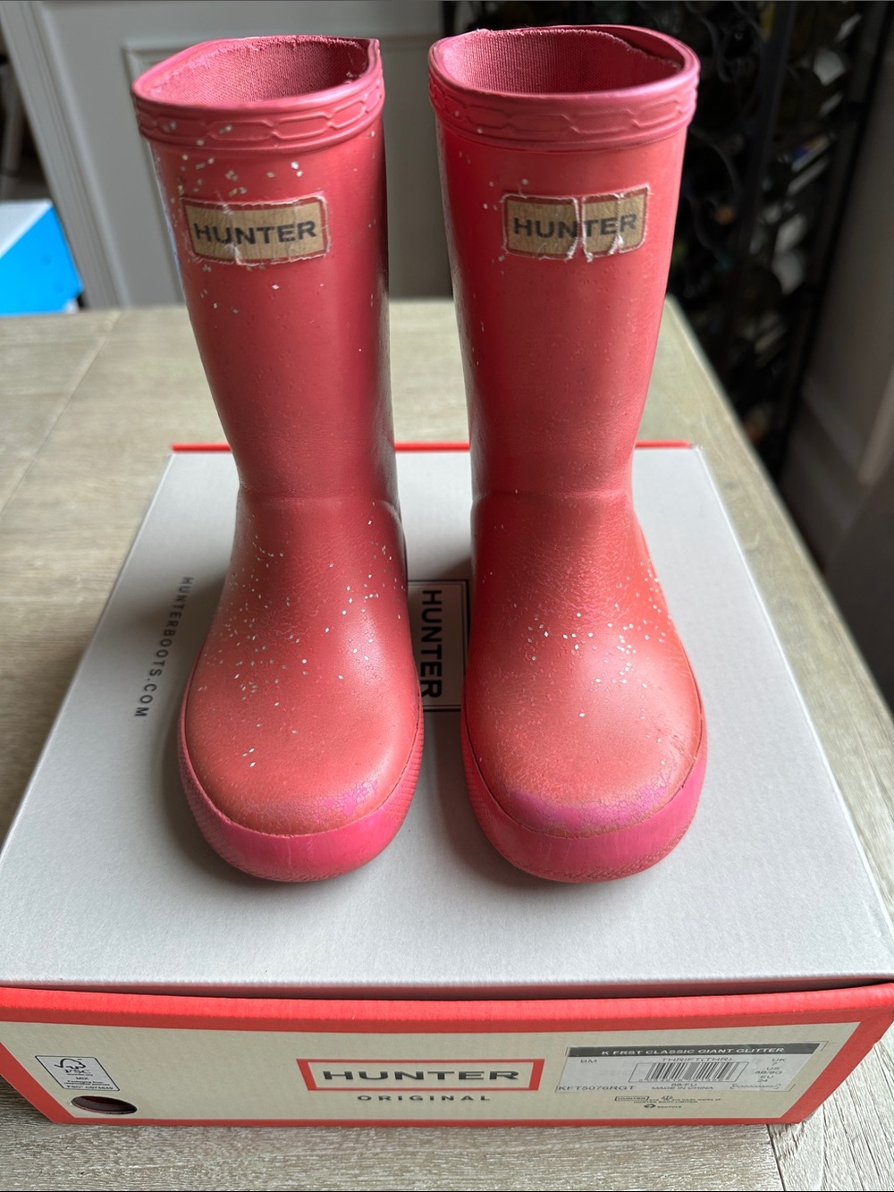 Hunter Kids Pink Waterproof Rain Boots
